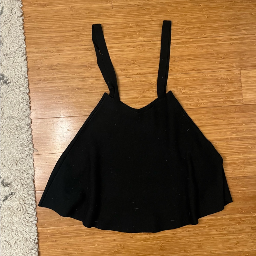 Pinafore sweater dress black with straps